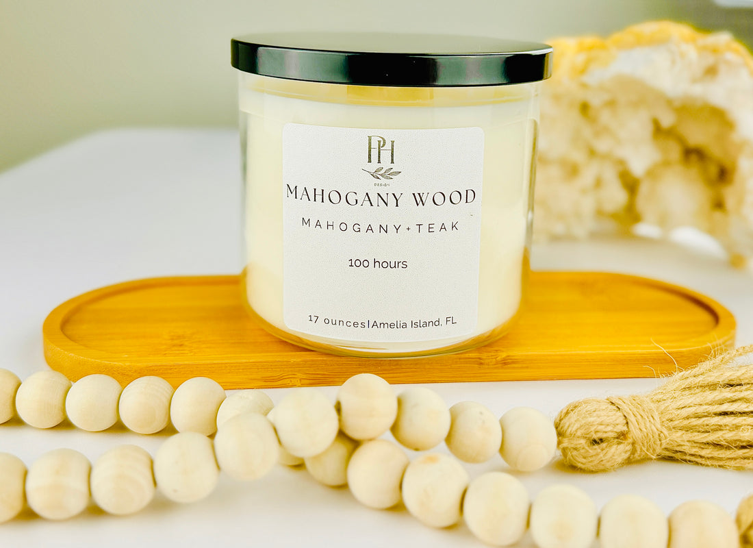 Mahogany Wood Candle- notes of Lavender, Mahogany &amp; Teak